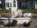 Brick and Limestone Seating Wall